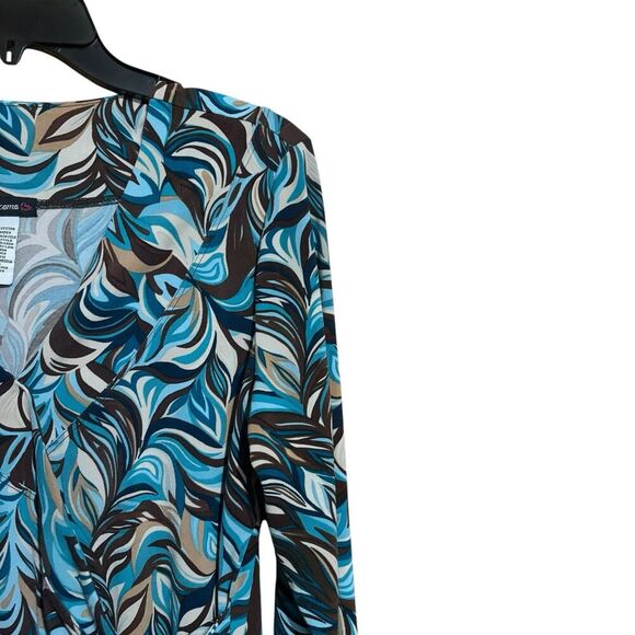 Cocomo Top Womens XL Multicolor Swirl Liquid Knit Stretch Blouse - Picture 3 of 8